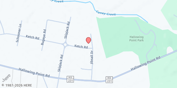 Map showing SOUTH Churches Food Pantry at 100 Jibsail Drive, Prince Frederick, MD