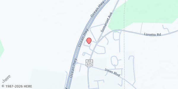 Map showing Somerset Commons at 12370 Somerset Ave., Princess Anne, MD