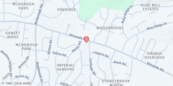 Map showing GSB In House Pantry at 8701 Winands Road, Randallstown, MD