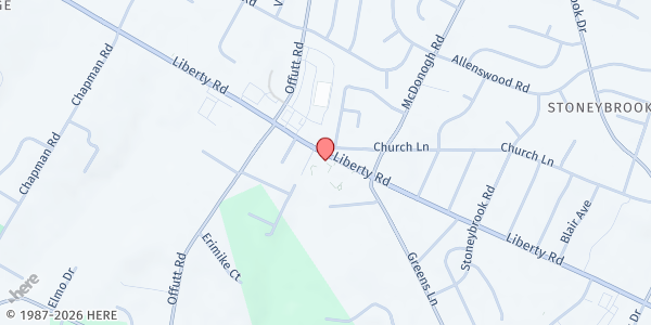 Map showing Liberty Assistance Ctr. at 9019 Liberty Road, Randallstown, MD