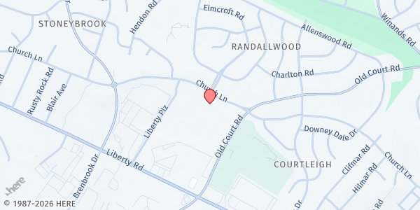 Map showing Union Bethel AMEC at 8615 Church Lane, Randallstown, MD