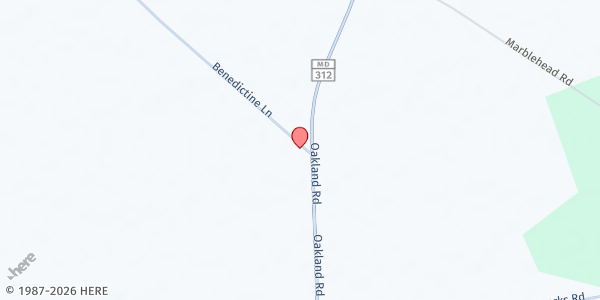 Map showing St. Martin's Barn at 14376 Benedictine Lane, Ridgely, MD