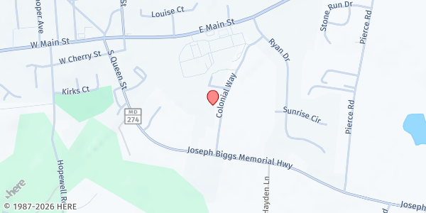 Map showing Stone Run Family Medicine: Maryland Food Bank Mobile Market at 101 Colonial Way, Rising Sun, MD