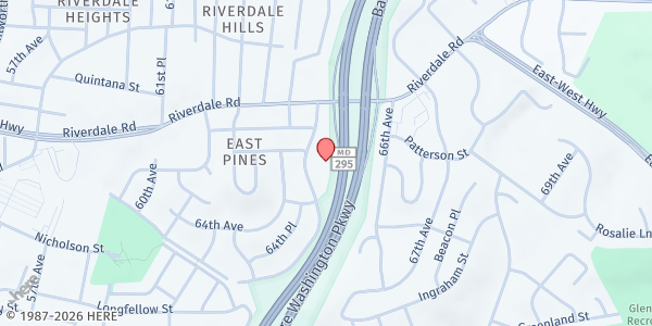 Map showing Eastpines Community Building at 5819 Eastpine Dr, Riverdale, MD