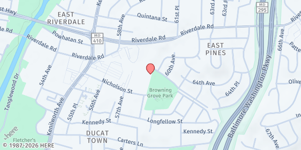 Map showing LindaBen Foundation at 5809 Saint Bernard Drive, Riverdale, MD