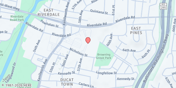 Map showing LindaBen Foundation - Riverdale at 5809 St Bernard Drive, Riverdale, MD