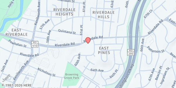 Map showing SEED Food Distribution at 6201 Riverdale Road, Riverdale, MD