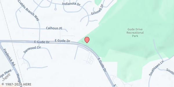 Map showing Montgomery County Coalition for the Homeless - Rockville at 600b East Gude Drive, Rockville, MD