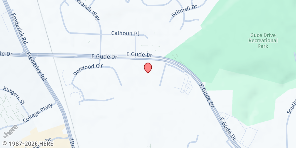 Map showing Nourish Now - Rockville at 397 EAST GUDE DR, Rockville, MD
