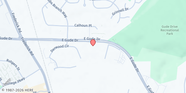 Map showing Nourish Now - Rockville at 405 East Gude Drive, Rockville, MD