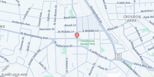 Map showing Rockville Service Area at , Rockville, MD