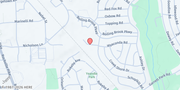 Map showing So What Else, Inc at 4924 Wyaconda Road, Rockville, MD
