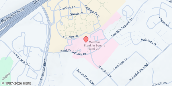 Map showing Sarah's Hope at 9100 Franklin Square Drive, Rosedale, MD