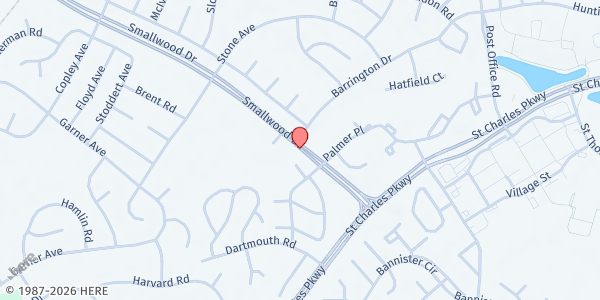 Map showing Peace Lutheran Church - Elsie's Pantry at 401 Smallwood Drive, Saint Charles, MD