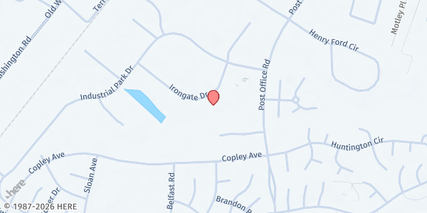 Map showing Southern Maryland Food Bank at 22 Irongate Drive, Saint Charles, MD