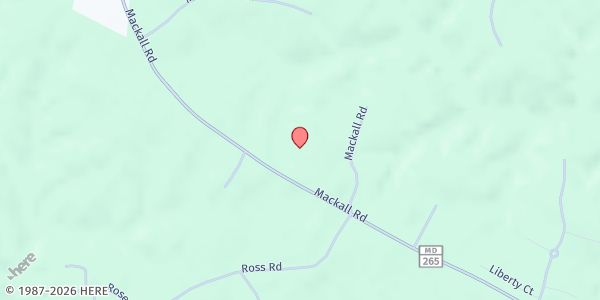 Map showing Brooks United Methodist Church at 5550 Mackall Road, Saint Leonard, MD