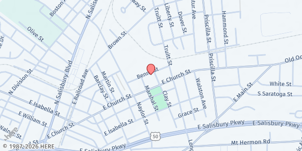 Map showing ADOPT-A-BLOCK OUTREACH, INC. - Salisbury at 818 Benny Street, Salisbury, MD