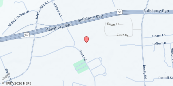 Map showing Food For Everyone - Salisbury at 1707 West Road, Salisbury, MD