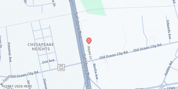 Map showing In His Service at 6724 Keyes Lane, Salisbury, MD