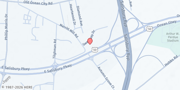 Map showing New Beginning - Salisbury at 1800 Sweet Bay Drive, Salisbury, MD