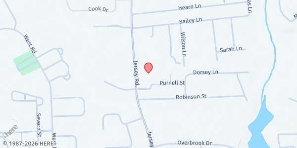 Map showing New Hope Baptist Church at 1611 Jersey Road, Salisbury, MD