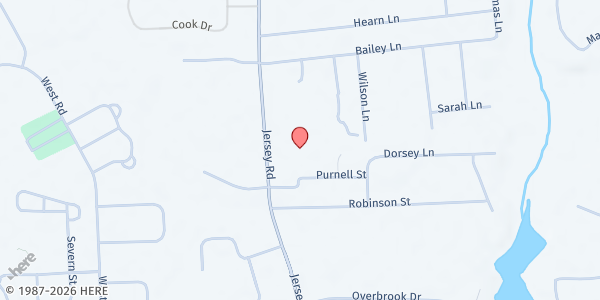Map showing New Hope Baptist Church at 1611 Jersey Rd, Salisbury, MD