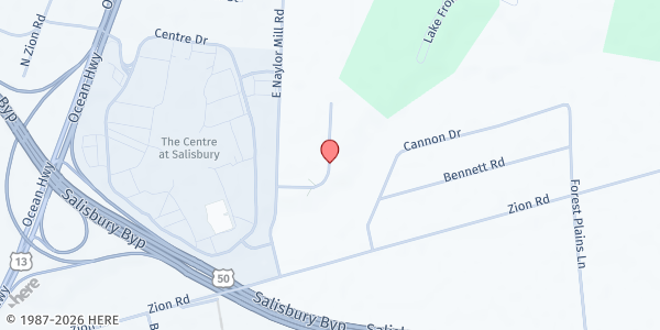 Map showing Regis Brown Bag - Salisbury at 507 Overlook Dr., Salisbury, MD