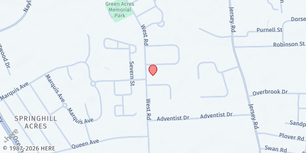 Map showing Salisbury Evang. Church of Deliverance at 1503 West Road, Salisbury, MD