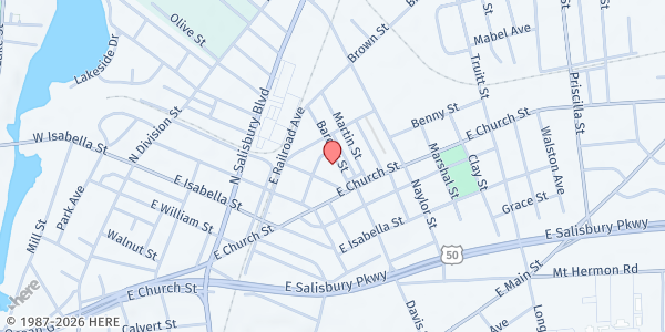 Map showing Salisbury Urban Ministries at 326 Barclay Street, Salisbury, MD