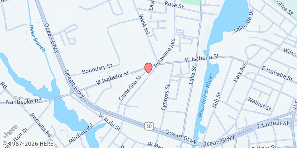 Map showing St. Paul AME Zion Church at 410 Delaware Avenue, Salisbury, MD