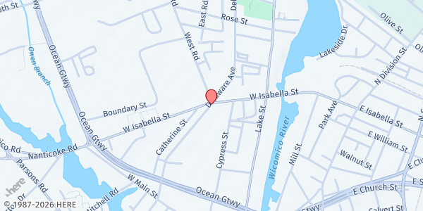 Map showing St. Paul AME Zion Church - Midday Circle at 410 Delaware Avenue, Salisbury, MD