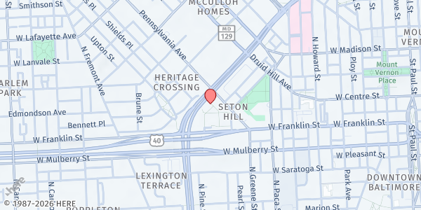 Map showing City Place on the Avenue at 610 Pennsylvania Avenue, Seton Hill, MD