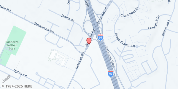 Map showing Calvary Chapel International Worship Center at 8064 New Cut Road, Severn, MD