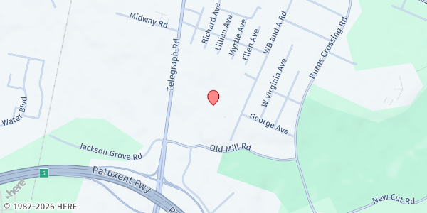 Map showing Love Wins Food Pantry at 8187 Telegraph Road, Severn, MD