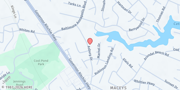 Map showing ACAN Food Pantry at 429 Asbury Dr, Severna Park, MD