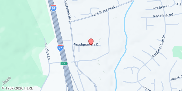 Map showing Apostolic House of Prayer at 413 Headquarters Dr. #3, Severna Park, MD