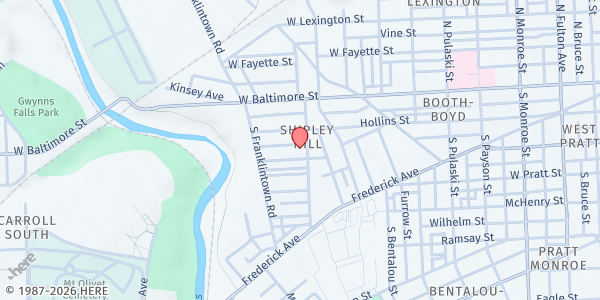 Map showing Shiloh Christian Community Church at 2500 West Lombard Street, Shipley Hill, MD