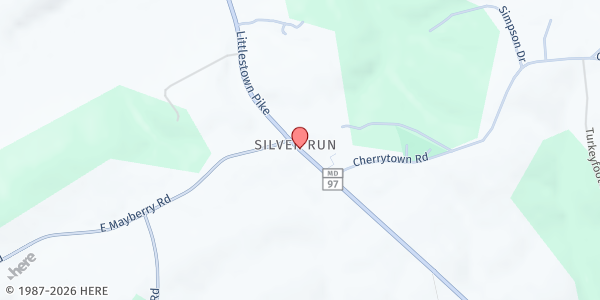 Map showing Silver Run Community Food Pantry at 3978 Littlestown Pike, Silver Run, MD