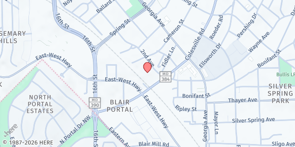 Map showing Community Multi-Service - Silver Spring at 8401 Colesville Rd, Silver Spring, MD