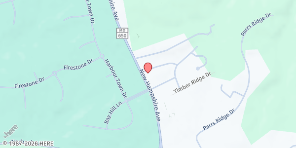 Map showing Hanna's Aftercare and Rehabilitation Center at 1201 Millgrove Road, Silver Spring, MD