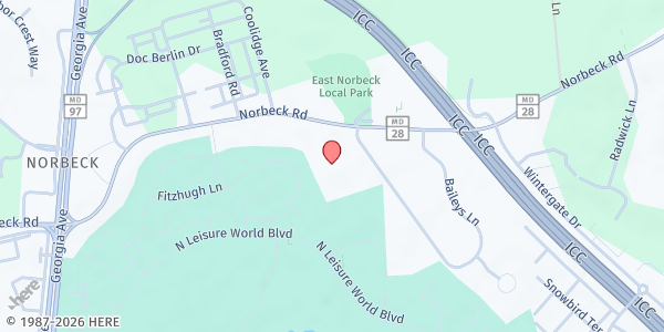 Map showing Harvest Gleaners - Silver Spring at 3210 Norbeck Road, Silver Spring, MD