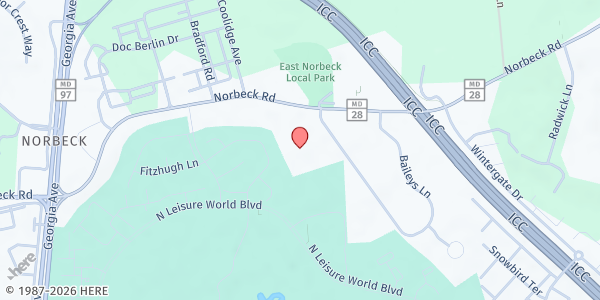 Map showing Harvest Gleaners - Silver Spring at 3210 Norbeck Road, Silver Spring, MD