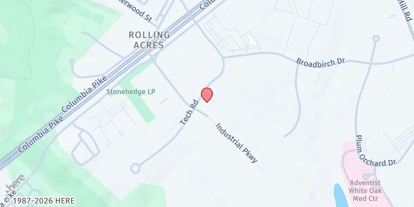 Map showing Kingdom Fellowship AME Church (MOCO) at 11710 Beltsville Drive, Silver Spring, MD