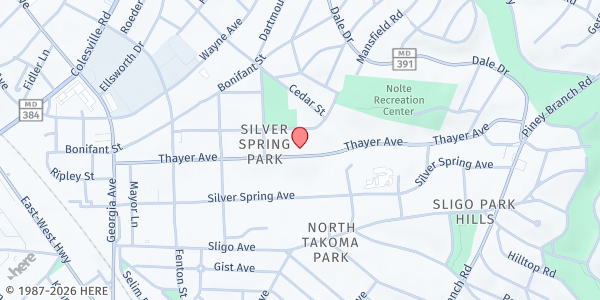 Map showing Little Free Pantry - Silver Spring at 703 Thayer Ave, Silver Spring, MD