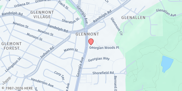Map showing Montgomery County Family Center - Glenmont at 12247 Georgia Ave, Silver Spring, MD