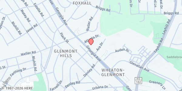 Map showing Silver Spring Assembly (Main Location) at 12805 Georgia Avenue, Silver Spring, MD