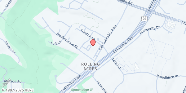 Map showing Spring Parc Apartments at 17 Featherwood Court, Silver Spring, MD