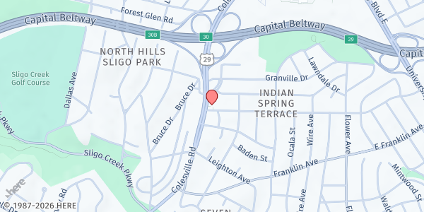 Map showing The Capital Kosher Pantry at 9601 Colesville Road, Silver Spring, MD