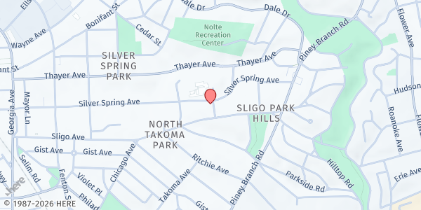 Map showing Tommy's Pantry at 630 Silver Spring Ave., Silver Spring, MD