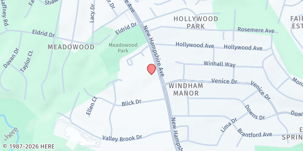 Map showing Washington Spanish SDA Church at 12604 New Hampshire Avenue, Silver Spring, MD